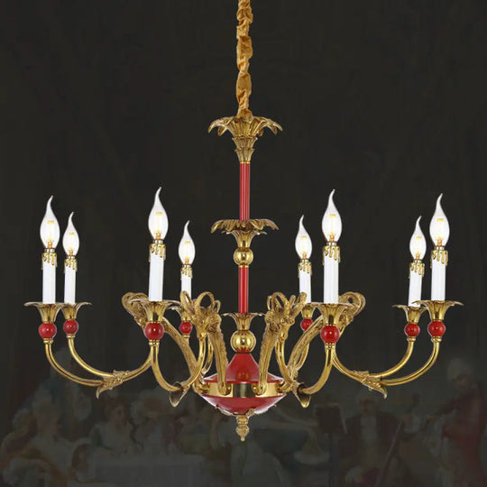 French Classical Crystal Copper Branch Chandelier