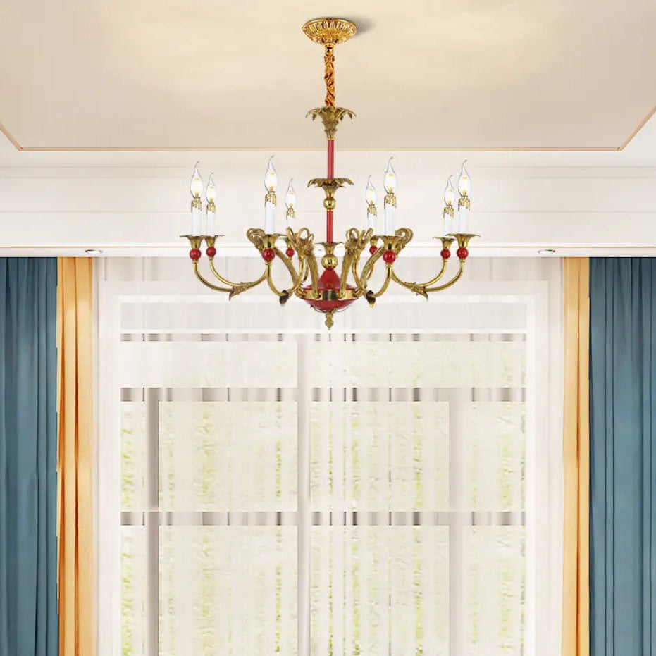French Classical Crystal Copper Branch Chandelier