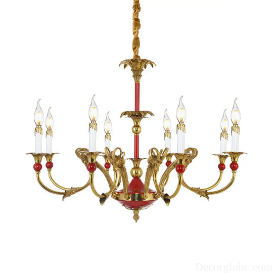 French Classical Crystal Copper Branch Chandelier