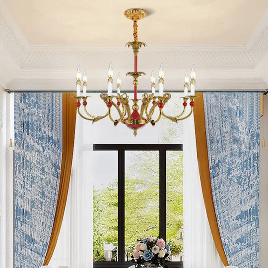 French Classical Crystal Copper Branch Chandelier
