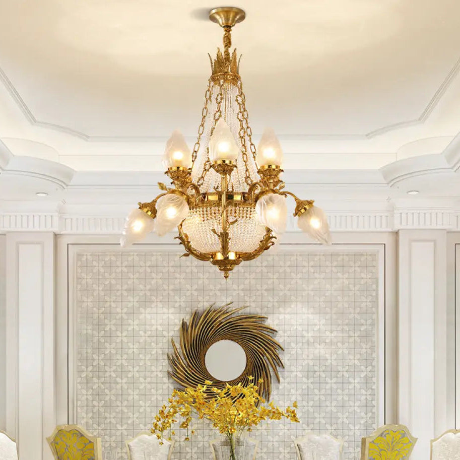 European-style copper crystal chandelier French living room Palace luxury Grand Hotel Villa restaurant bedroom creative
