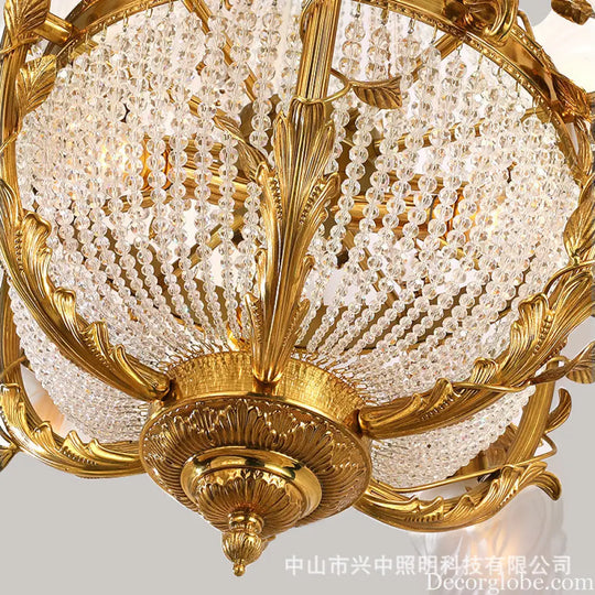 European-style copper crystal chandelier French living room Palace luxury Grand Hotel Villa restaurant bedroom creative