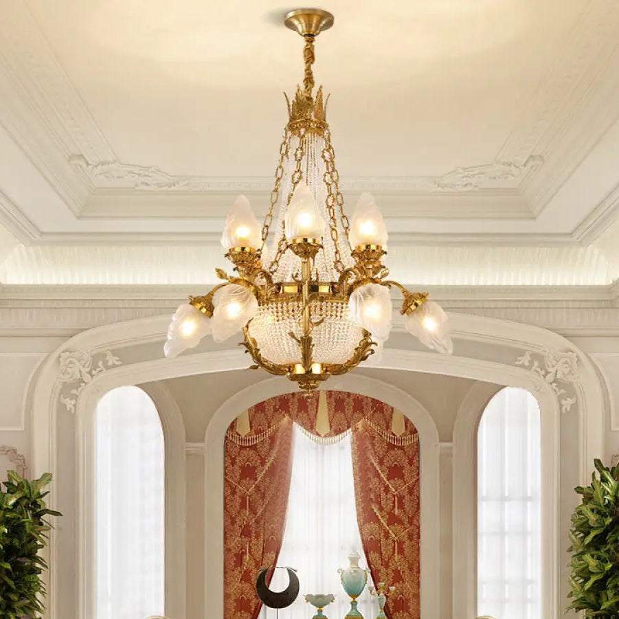 European-style copper crystal chandelier French living room Palace luxury Grand Hotel Villa restaurant bedroom creative