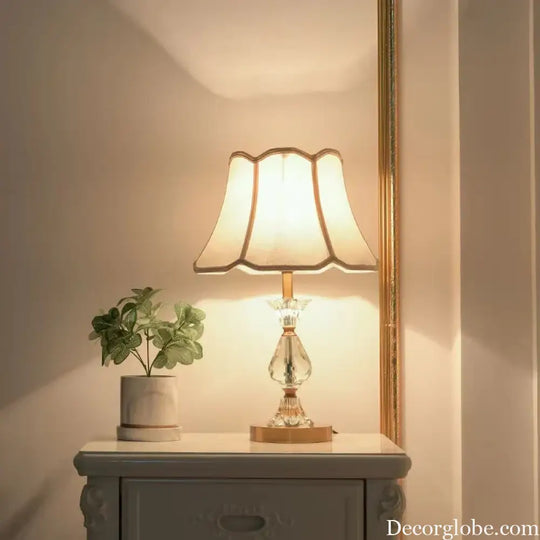 Camille Retro Copper Crystal LED Floor Lamp Sofa Corner Light - Gold-H160cm