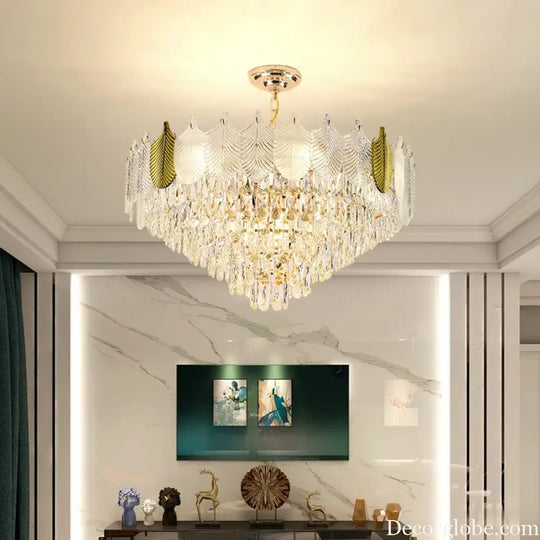 Light Luxury Crystal Chandelier - Elegance for Living, Dining, and Bedroom Illumination - DecorGlobe