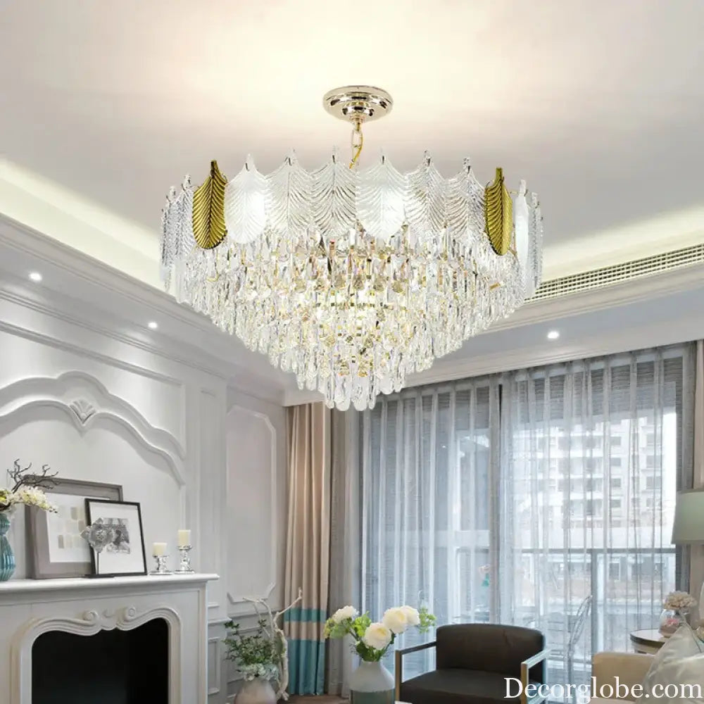 Light Luxury Crystal Chandelier - Elegance for Living, Dining, and Bedroom Illumination - DecorGlobe