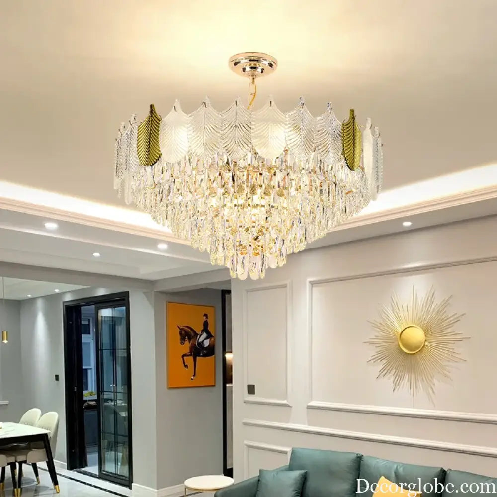 Light Luxury Crystal Chandelier - Elegance for Living, Dining, and Bedroom Illumination - DecorGlobe