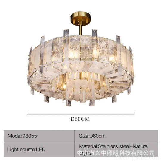 Light Luxury Crystal Chandelier for Living &amp; Dining Room Spaces D60cm