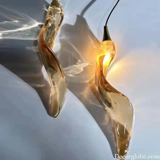 Luxury Chandelier Lightings Unique Design Art Twisted Glass Chandelier OEM Custom Golden White for Home Villa Restaurant