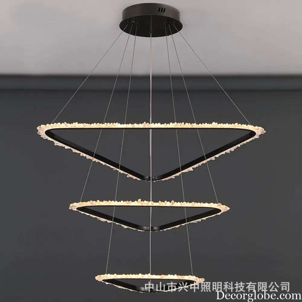 Lillian Modern Natural Crystal Staircase Chandelier Chandelier