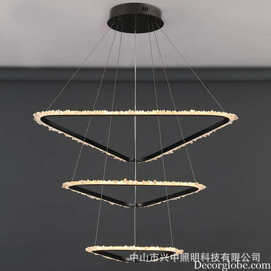 Lillian Modern Natural Crystal Staircase Chandelier Chandelier