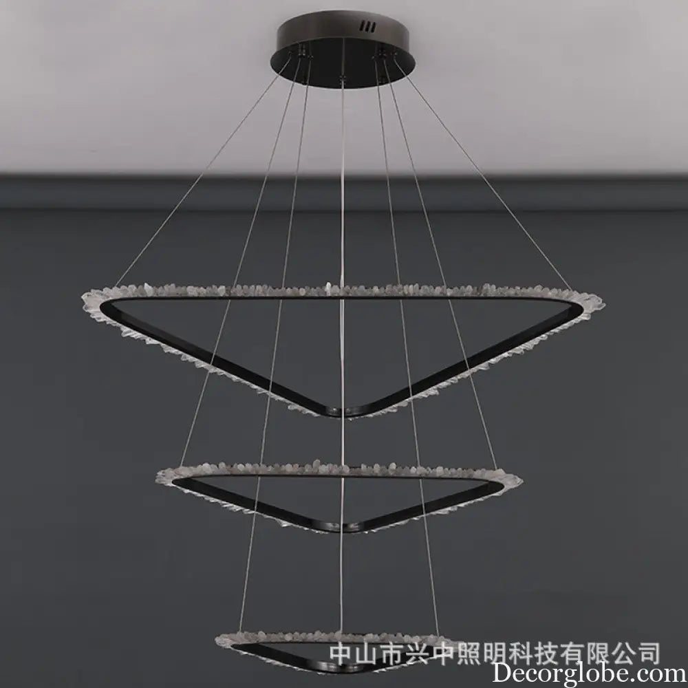 Lillian Modern Natural Crystal Staircase Chandelier Chandelier