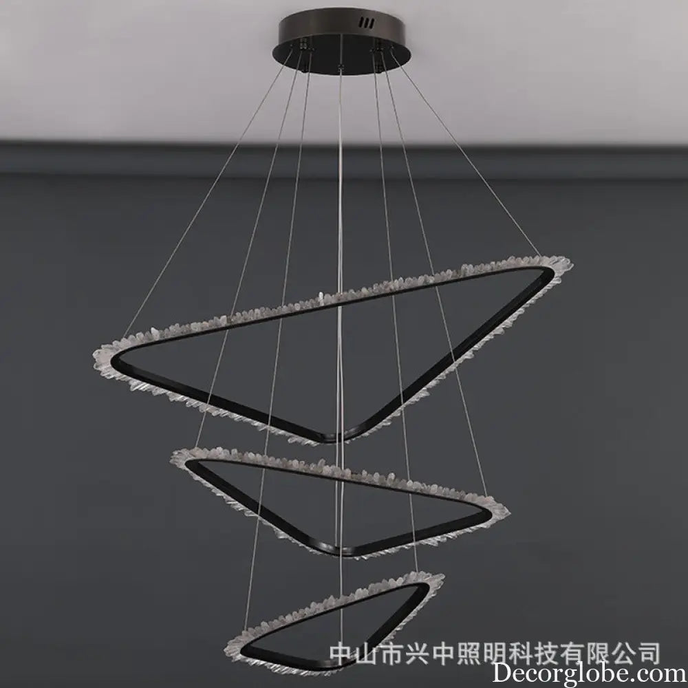 Lillian Modern Natural Crystal Staircase Chandelier Chandelier