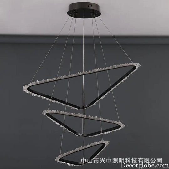 Lillian Modern Natural Crystal Staircase Chandelier Chandelier
