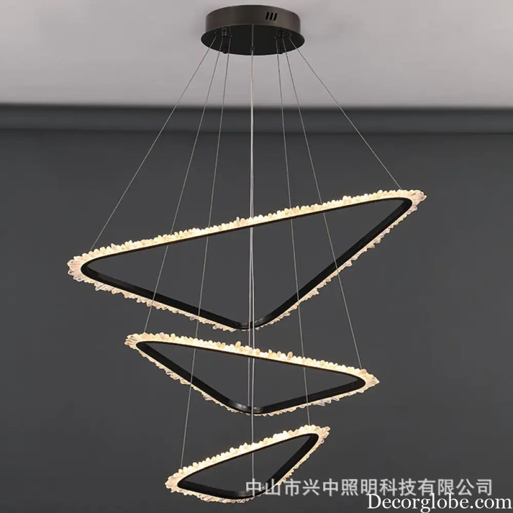 Lillian Modern Natural Crystal Staircase Chandelier Chandelier