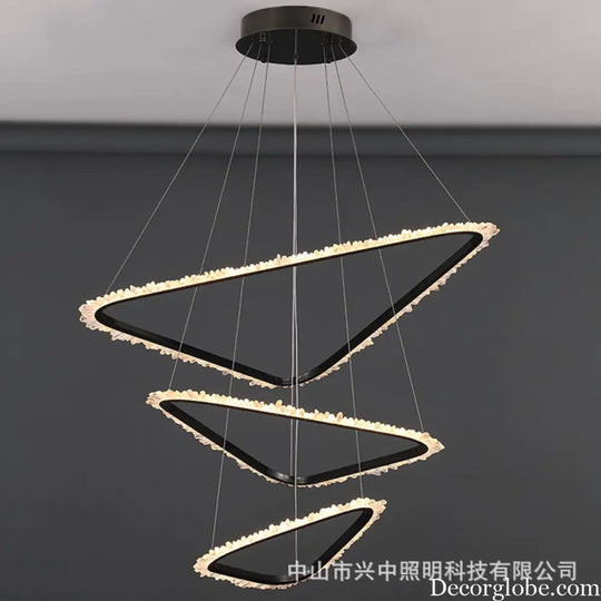 Lillian Modern Natural Crystal Staircase Chandelier Chandelier