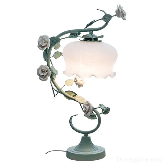 Flower Table Lamp American Pastoral Style Warm Romantic Bedroom Bedside Lamp led Internet Celebrity ins Style Gift