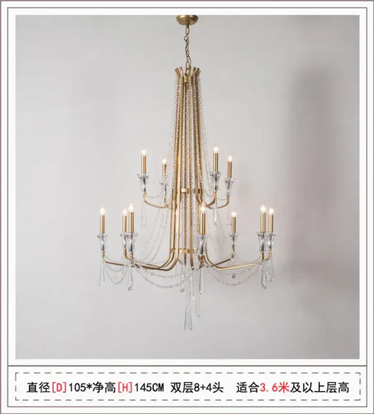 Nordic Style Crystal Chandelier Lighting - Elegance for Your Living Room Ceiling with French Inspired Large Chandeliers, Modern Staircase Lustre Cristal LED Lamp - DecorGlobe