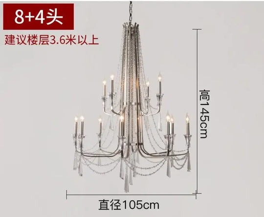 Nordic Style Crystal Chandelier Lighting - Elegance for Your Living Room Ceiling with French Inspired Large Chandeliers, Modern Staircase Lustre Cristal LED Lamp - DecorGlobe