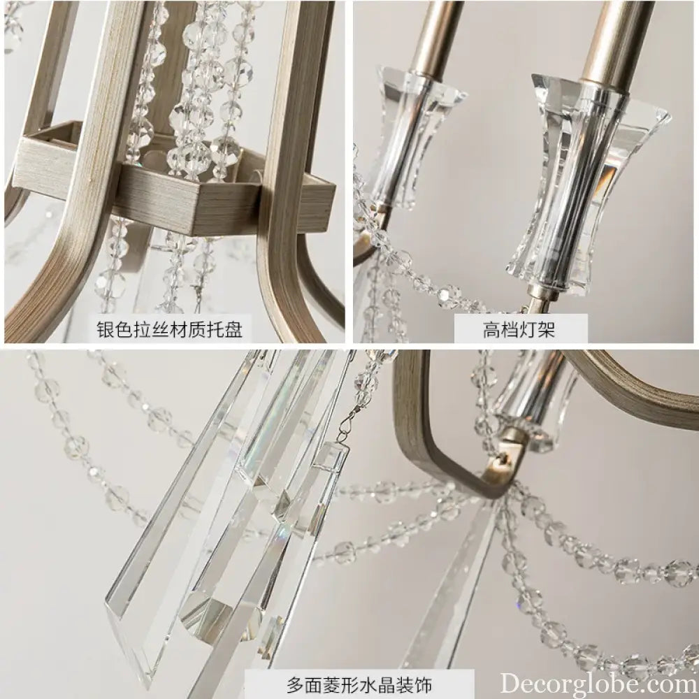 Nordic Style Crystal Chandelier Lighting - Elegance for Your Living Room Ceiling with French Inspired Large Chandeliers, Modern Staircase Lustre Cristal LED Lamp - DecorGlobe