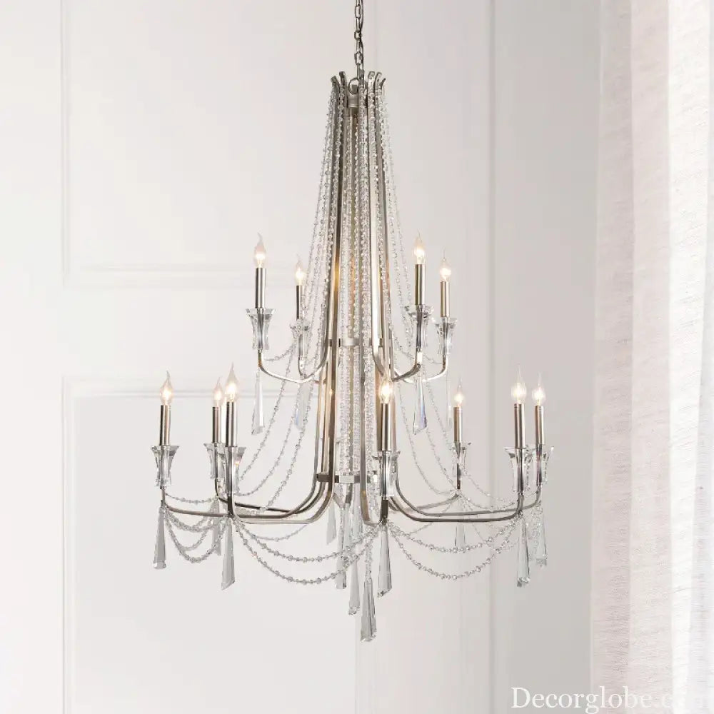 Nordic Style Crystal Chandelier Lighting - Elegance for Your Living Room Ceiling with French Inspired Large Chandeliers, Modern Staircase Lustre Cristal LED Lamp - DecorGlobe