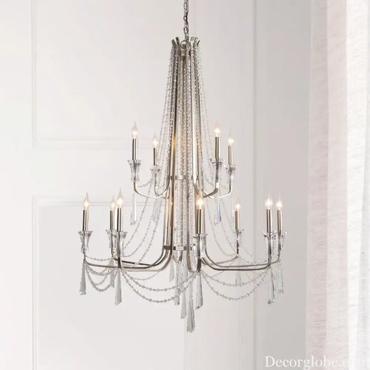 Nordic Style Crystal Chandelier Lighting - Elegance for Your Living Room Ceiling with French Inspired Large Chandeliers, Modern Staircase Lustre Cristal LED Lamp - DecorGlobe