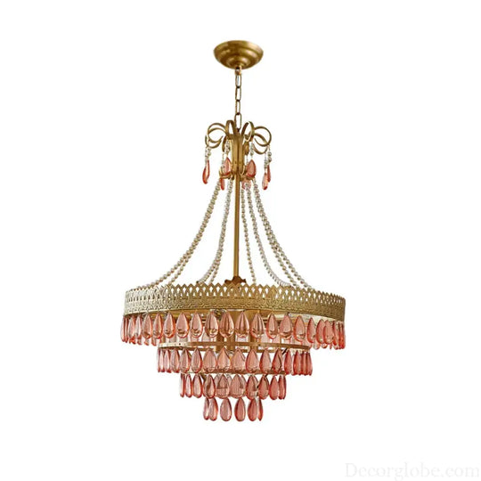 E14 LED French K9 Crystal Hanging Lamps Ceiling Chandelier Lighting Suspension Luminaire Lampen Entry Way Balcony