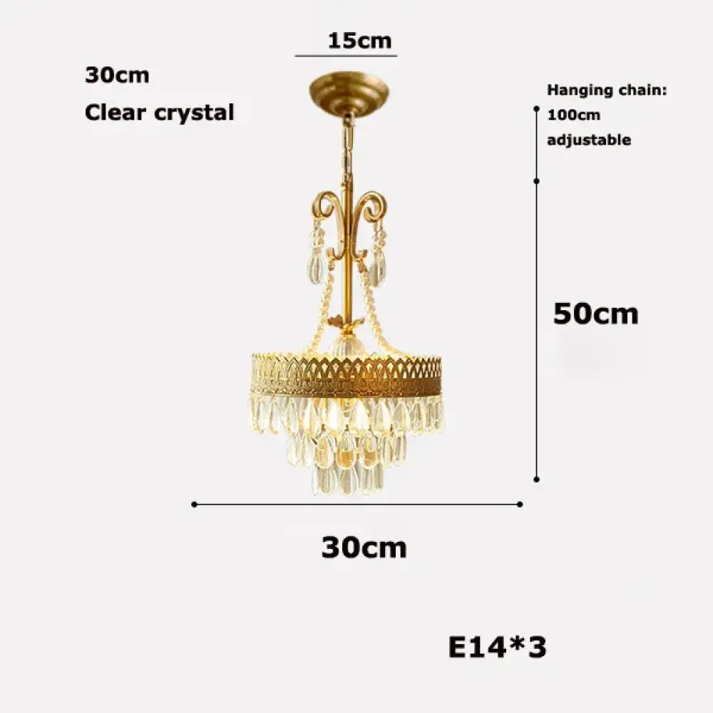 E14 LED French K9 Crystal Hanging Lamps Ceiling Chandelier Lighting Suspension Luminaire Lampen Entry Way Balcony