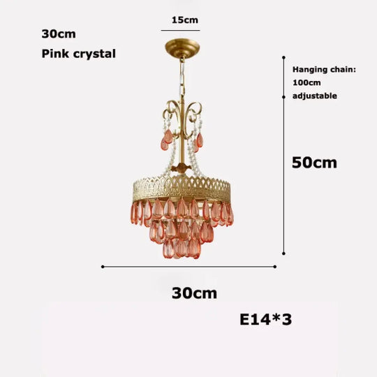 E14 LED French K9 Crystal Hanging Lamps Ceiling Chandelier Lighting Suspension Luminaire Lampen Entry Way Balcony