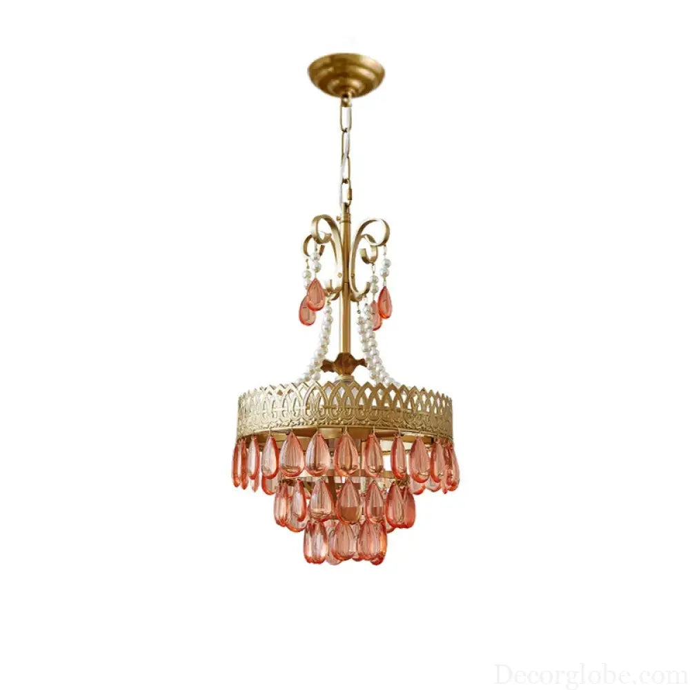 E14 LED French K9 Crystal Hanging Lamps Ceiling Chandelier Lighting Suspension Luminaire Lampen Entry Way Balcony