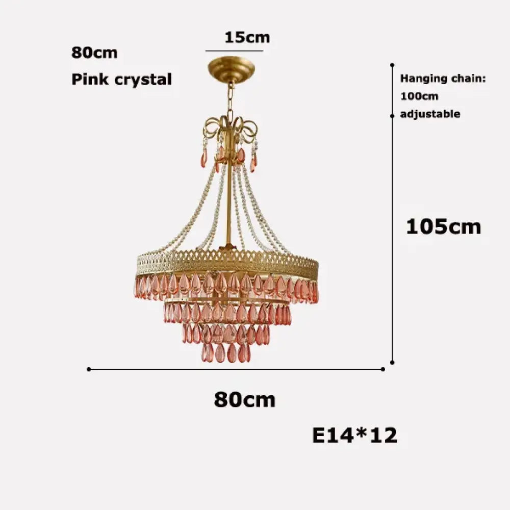 E14 LED French K9 Crystal Hanging Lamps Ceiling Chandelier Lighting Suspension Luminaire Lampen Entry Way Balcony