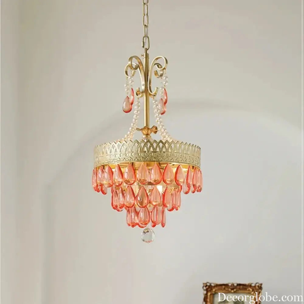 E14 LED French K9 Crystal Hanging Lamps Ceiling Chandelier Lighting Suspension Luminaire Lampen Entry Way Balcony
