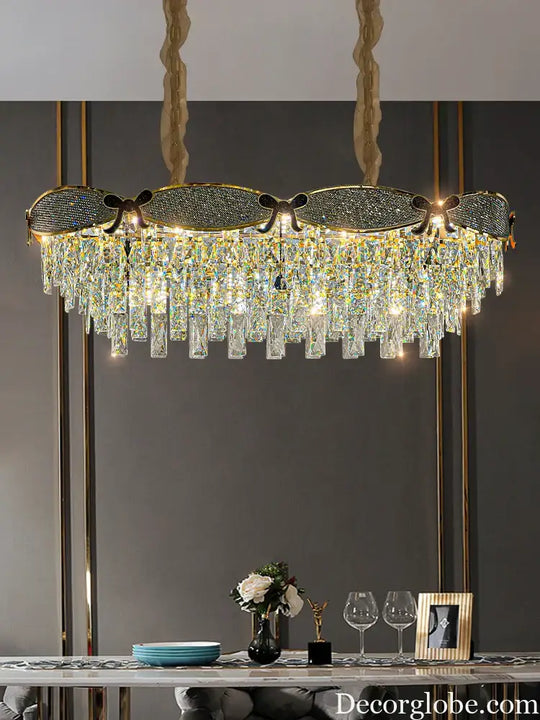 Living Room Lamp - Postmodern Light Luxury Crystal Chandelier, New High-End Design for Atmosphere in Bedrooms and Dining Spaces - DecorGlobe