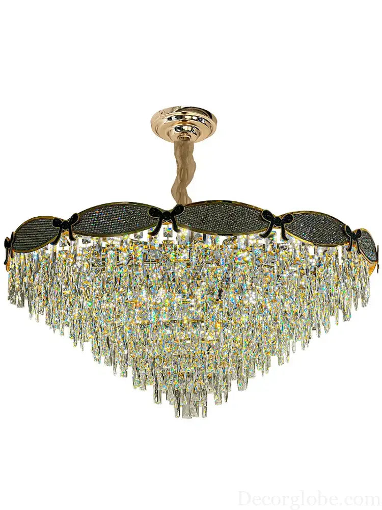 Living Room Lamp - Postmodern Light Luxury Crystal Chandelier, New High-End Design for Atmosphere in Bedrooms and Dining Spaces - DecorGlobe