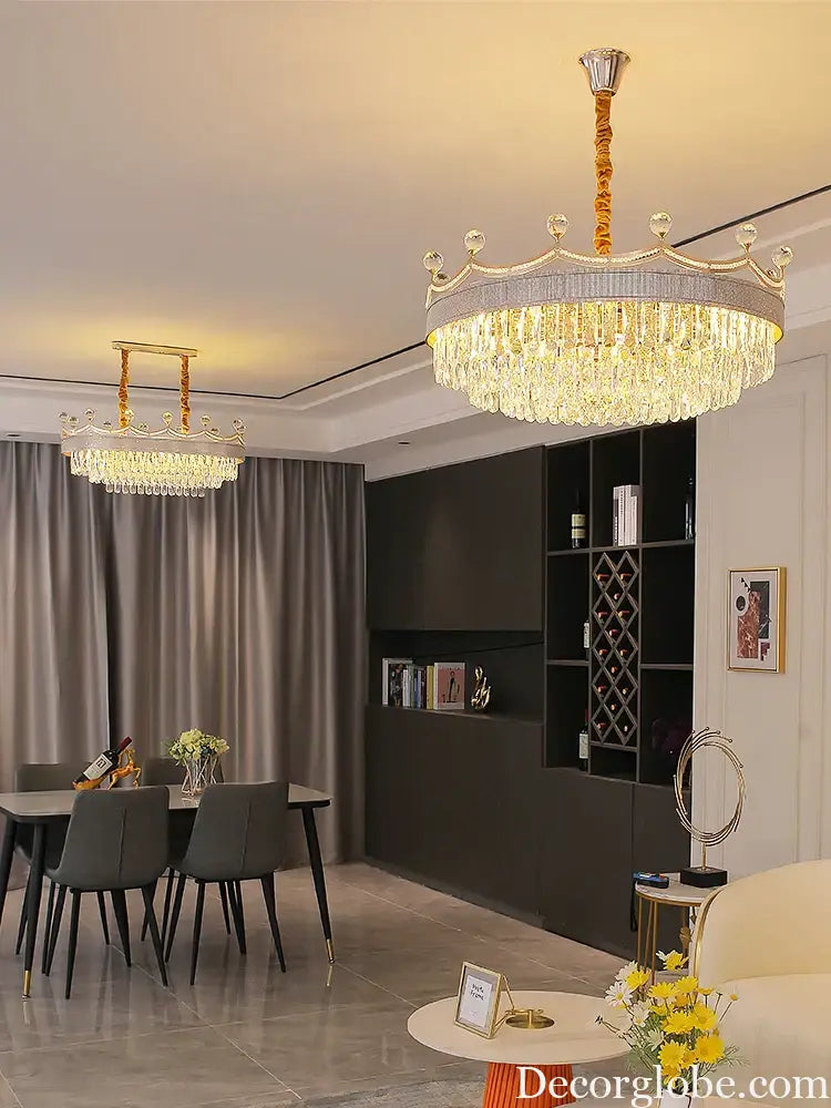 Living Room Chandelier - Light Luxury Crystal Elegance for Modern Dining and Bedroom Ambiance - DecorGlobe
