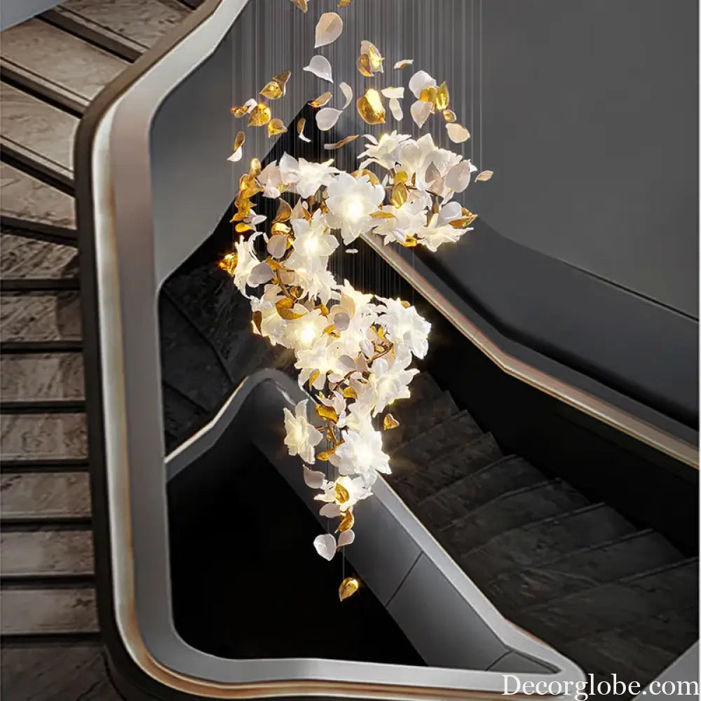 Decor globe Loft Crystal Ceiling Chandelier - Luxury Crystal Hanging Light for Staircases, Living Rooms, and Modern Villa Elegance - DecorGlobe