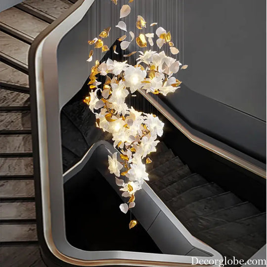 Decor globe Loft Crystal Ceiling Chandelier - Luxury Crystal Hanging Light for Staircases, Living Rooms, and Modern Villa Elegance - DecorGlobe