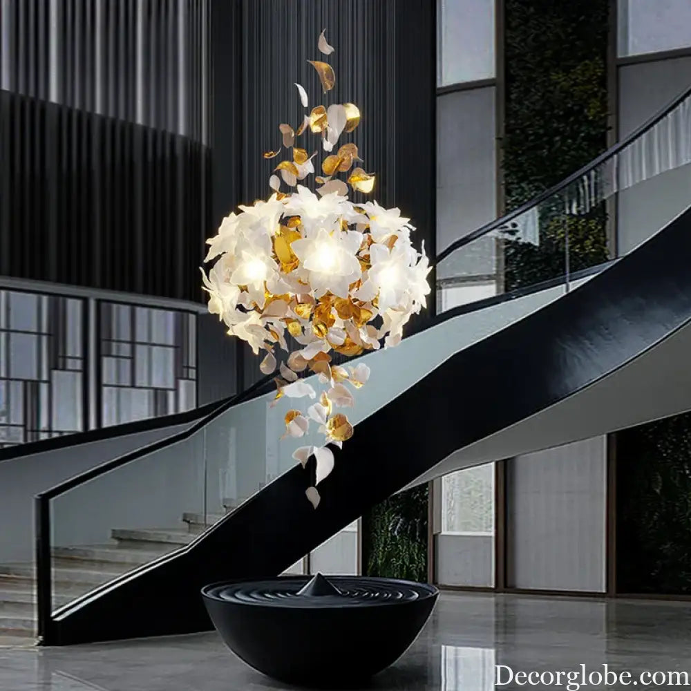 Decor globe Loft Crystal Ceiling Chandelier - Luxury Crystal Hanging Light for Staircases, Living Rooms, and Modern Villa Elegance - DecorGlobe