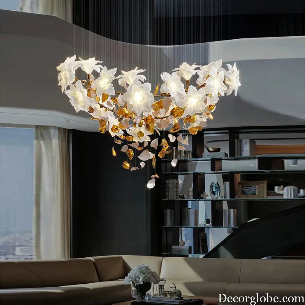 Decor globe Loft Crystal Ceiling Chandelier - Luxury Crystal Hanging Light for Staircases, Living Rooms, and Modern Villa Elegance - DecorGlobe