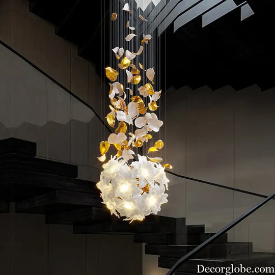 Decor globe Loft Crystal Ceiling Chandelier - Luxury Crystal Hanging Light for Staircases, Living Rooms, and Modern Villa Elegance - DecorGlobe
