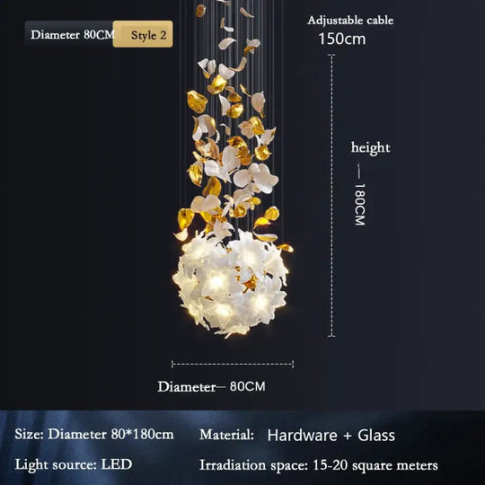 Decor globe Loft Crystal Ceiling Chandelier - Luxury Crystal Hanging Light for Staircases, Living Rooms, and Modern Villa Elegance - DecorGlobe