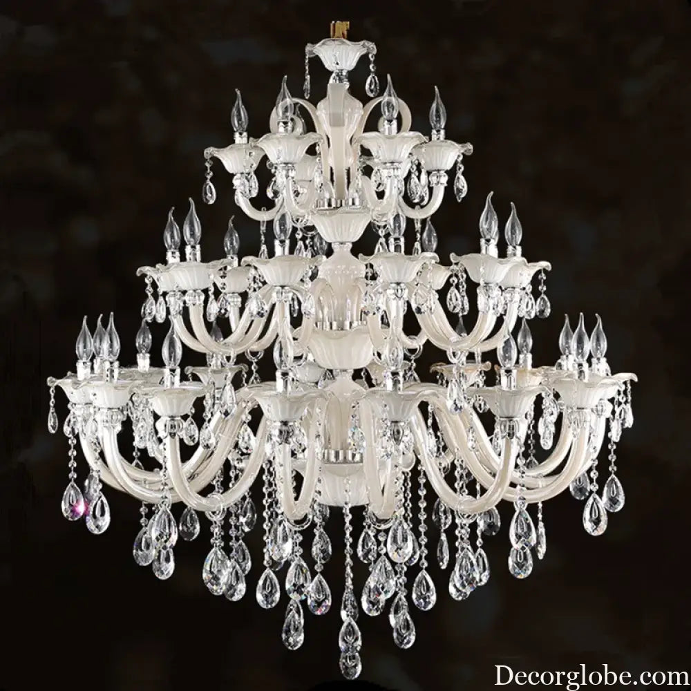 Long Crystal Chandelier for Duplex Villa and Staircase Lighting Chandelier