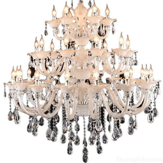 Long Crystal Chandelier for Duplex Villa and Staircase Lighting Chandelier