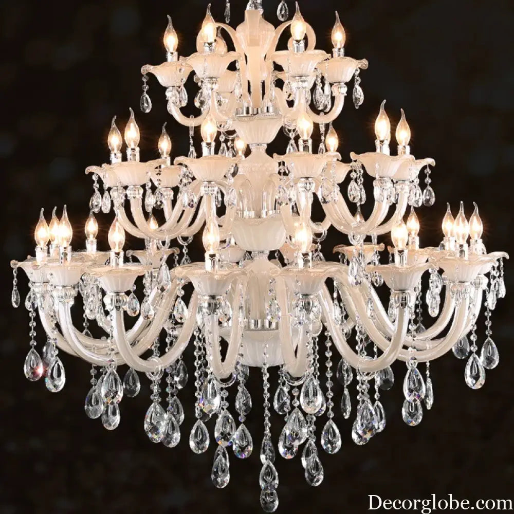 Long Crystal Chandelier for Duplex Villa and Staircase Lighting Chandelier