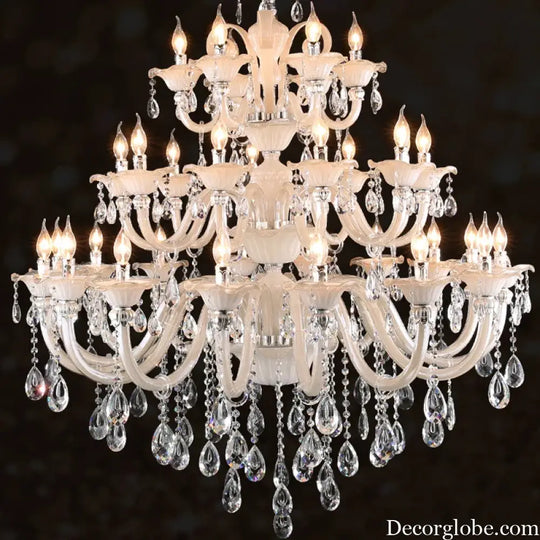 Long Crystal Chandelier for Duplex Villa and Staircase Lighting Chandelier