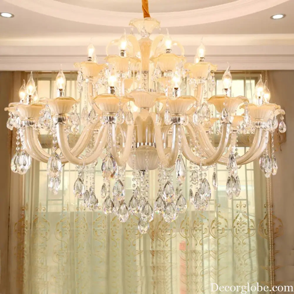 Long Crystal Chandelier for Duplex Villa and Staircase Lighting Chandelier