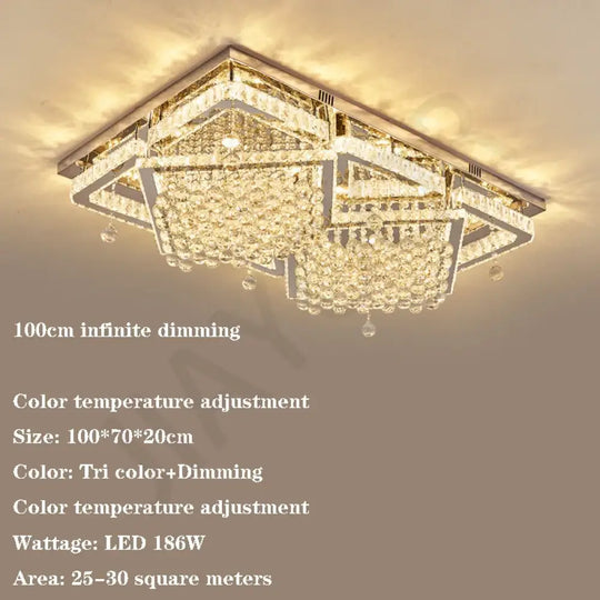 Modern LED Crystal Ceiling Light Luxury Ceiling Lamp for Living Room Bedroom Dining Room Kitchen Ceiling Lighting