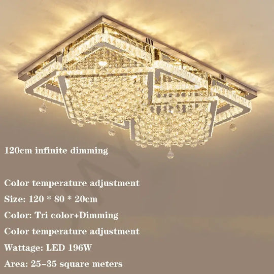 Modern LED Crystal Ceiling Light Luxury Ceiling Lamp for Living Room Bedroom Dining Room Kitchen Ceiling Lighting