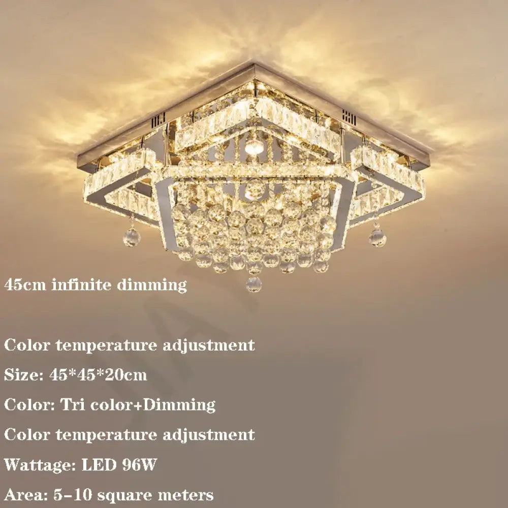 Modern LED Crystal Ceiling Light Luxury Ceiling Lamp for Living Room Bedroom Dining Room Kitchen Ceiling Lighting