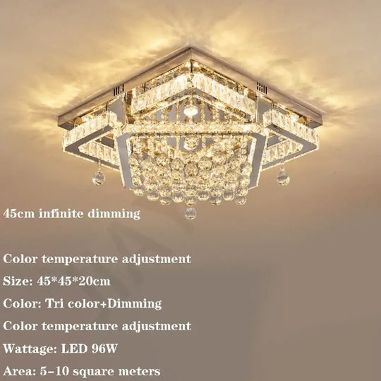 Modern LED Crystal Ceiling Light Luxury Ceiling Lamp for Living Room Bedroom Dining Room Kitchen Ceiling Lighting